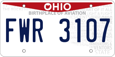 OH license plate FWR3107