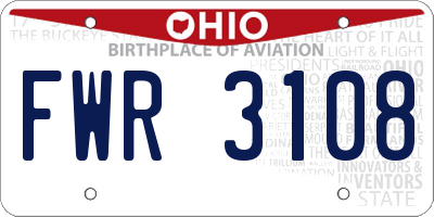 OH license plate FWR3108