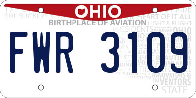 OH license plate FWR3109