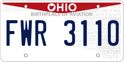 OH license plate FWR3110