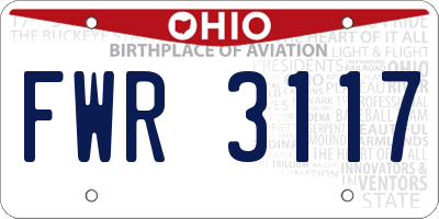 OH license plate FWR3117