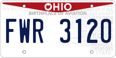 OH license plate FWR3120