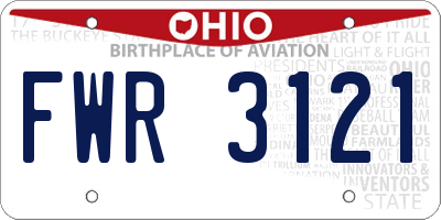 OH license plate FWR3121