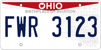 OH license plate FWR3123