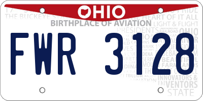 OH license plate FWR3128