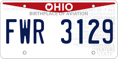OH license plate FWR3129