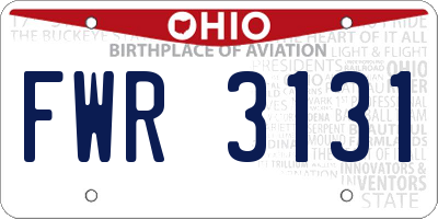 OH license plate FWR3131