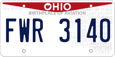 OH license plate FWR3140