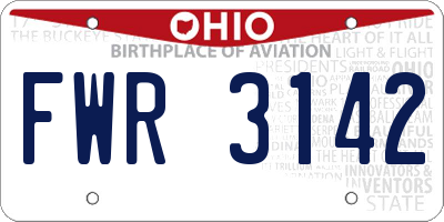 OH license plate FWR3142