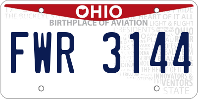 OH license plate FWR3144