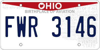 OH license plate FWR3146