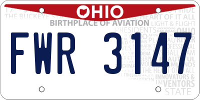 OH license plate FWR3147