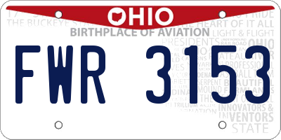 OH license plate FWR3153
