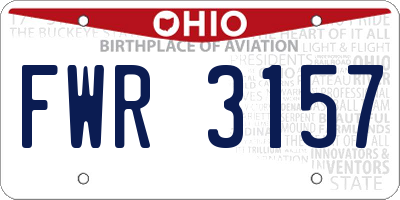 OH license plate FWR3157