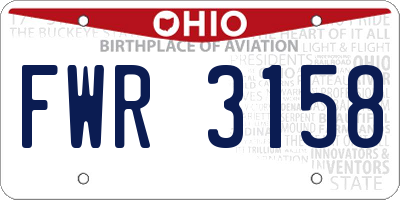 OH license plate FWR3158