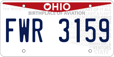OH license plate FWR3159