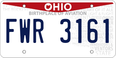 OH license plate FWR3161