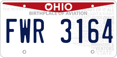 OH license plate FWR3164