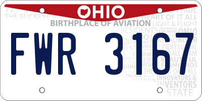 OH license plate FWR3167