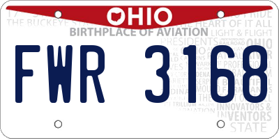 OH license plate FWR3168