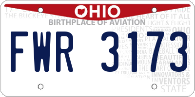 OH license plate FWR3173