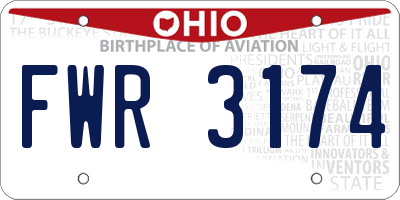 OH license plate FWR3174