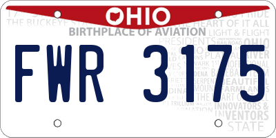OH license plate FWR3175