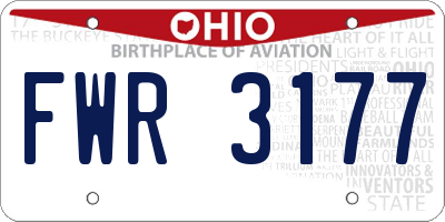 OH license plate FWR3177