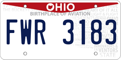 OH license plate FWR3183