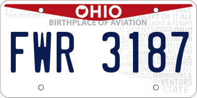 OH license plate FWR3187