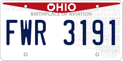 OH license plate FWR3191
