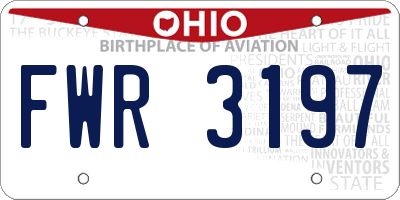 OH license plate FWR3197