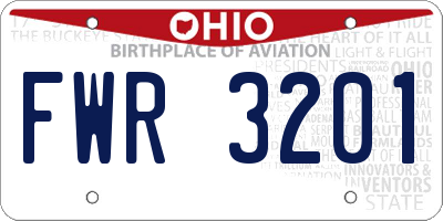 OH license plate FWR3201