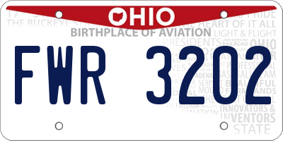 OH license plate FWR3202