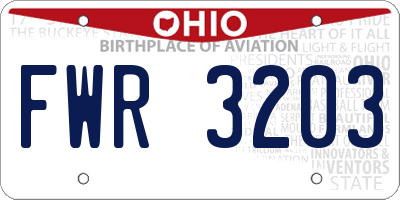 OH license plate FWR3203