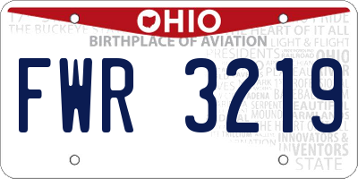 OH license plate FWR3219