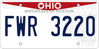 OH license plate FWR3220