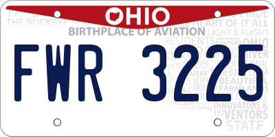 OH license plate FWR3225