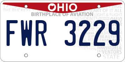 OH license plate FWR3229