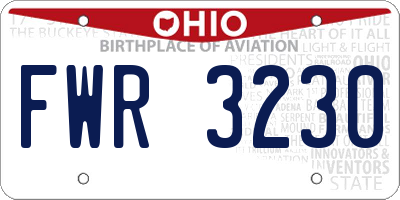 OH license plate FWR3230