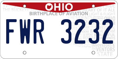 OH license plate FWR3232