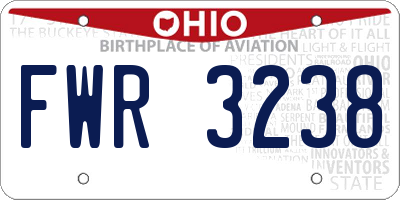 OH license plate FWR3238