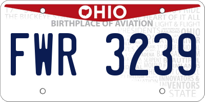 OH license plate FWR3239