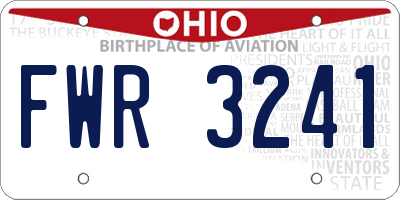 OH license plate FWR3241