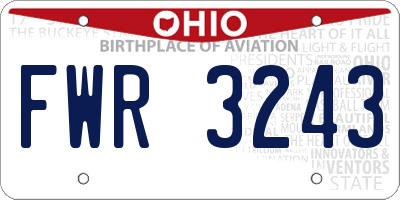 OH license plate FWR3243
