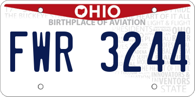 OH license plate FWR3244