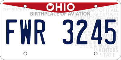 OH license plate FWR3245