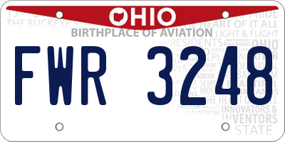 OH license plate FWR3248