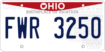 OH license plate FWR3250