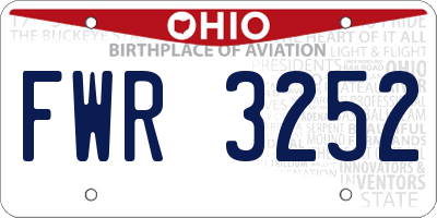 OH license plate FWR3252